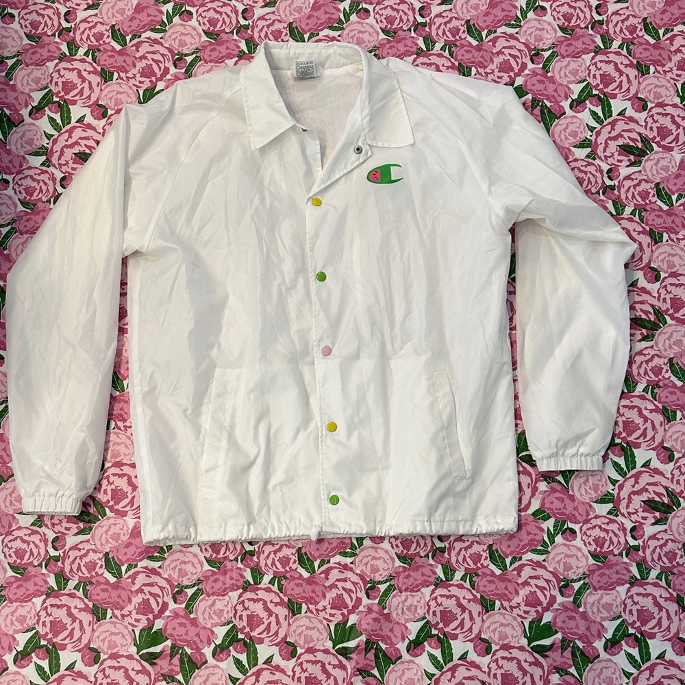 Champion Multicolor Button White Windbreaker - image 1